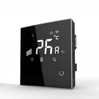 Μαύρη οθόνη αφής Tuya APP έξυπνο θερμοστάτη για 24VAC / 110VAC / 220VAC σύστημα λέβητα